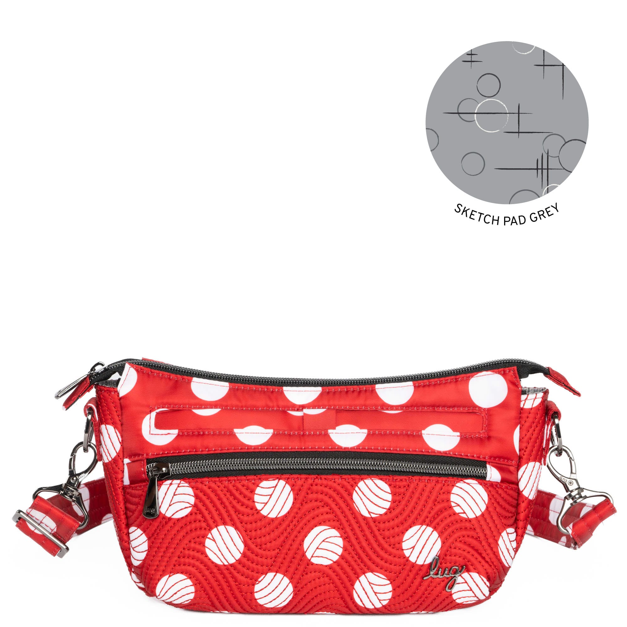 Dash Classic Crossbody - CRIMSON LARGE DOT - Dash_CrimsonDot_k454op